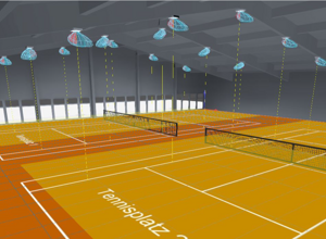 LED-Beleuchtungssystem feste Tennishalle