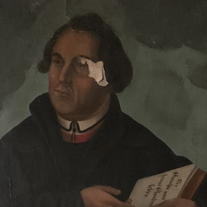 Rettung des Martin-Luther-Gemäldes  Kirche Erda. 120 J. hing es dort!